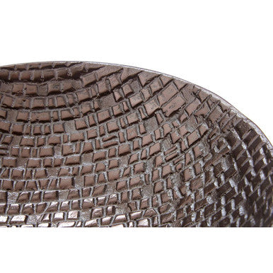 Pewter Decorative Bowl with Raised Tile Texture