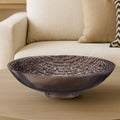 Pewter Decorative Bowl with Raised Tile Texture