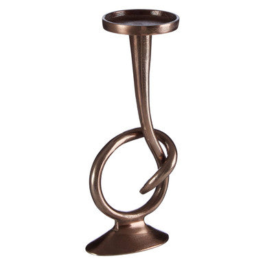 Twist Bronze Taper Candle Holder with Oval Base
