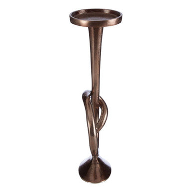 Twist Bronze Taper Candle Holder with Oval Base