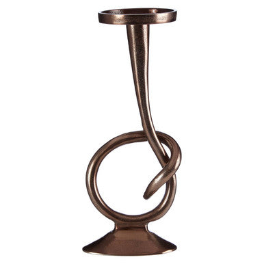 Twist Bronze Taper Candle Holder with Oval Base