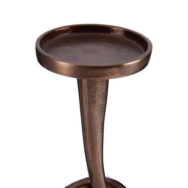 Twist Bronze Taper Candle Holder with Oval Base