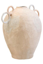 Large Cotton Mâché Vase with Decorative Handles