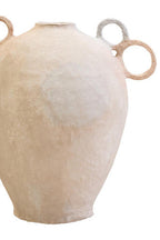 Large Cotton Mâché Vase with Decorative Handles