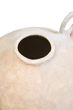 Large Cotton Mâché Vase with Decorative Handles