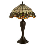 Wisteria Tiffany Stained Glass Table Lamp with Bronze Base