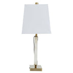Circular Marble Ring Table Lamp with Ivory Shade