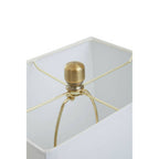 Circular Marble Ring Table Lamp with Ivory Shade