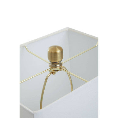 Circular Marble Ring Table Lamp with Ivory Shade