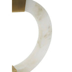 Circular Marble Ring Table Lamp with Ivory Shade