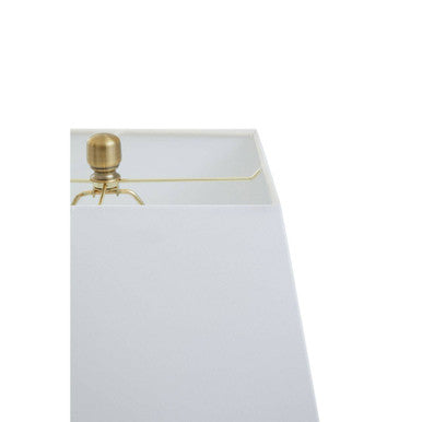 Circular Marble Ring Table Lamp with Ivory Shade