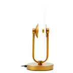White Marble Disc Table Lamp with Gold Finish Base