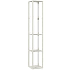 Floor Lamp with Shelves and 3 Brightness Levels - Oak