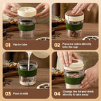 500ML Iced Brew Coffee Cup With Ice Cube Tray Leak Proof