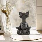 Buddha Cat Figurine, Collectible Happy Cat Decor, Meditation Yoga