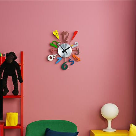 Multicolour Funky Numbers Decorative Wall Clock