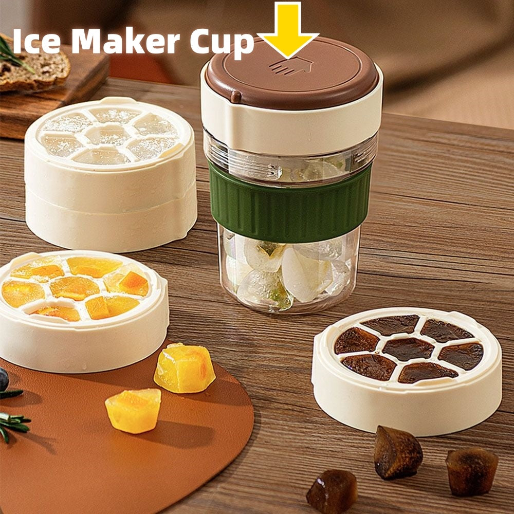 500ML Iced Brew Coffee Cup With Ice Cube Tray Leak Proof