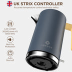 Grey Stainless Steel Cordless Electric Kettle with Wood Effect Handle