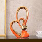 Double Heart Heart Ceramic Statue