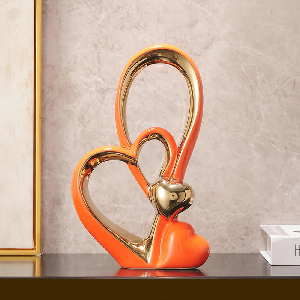 Double Heart Heart Ceramic Statue