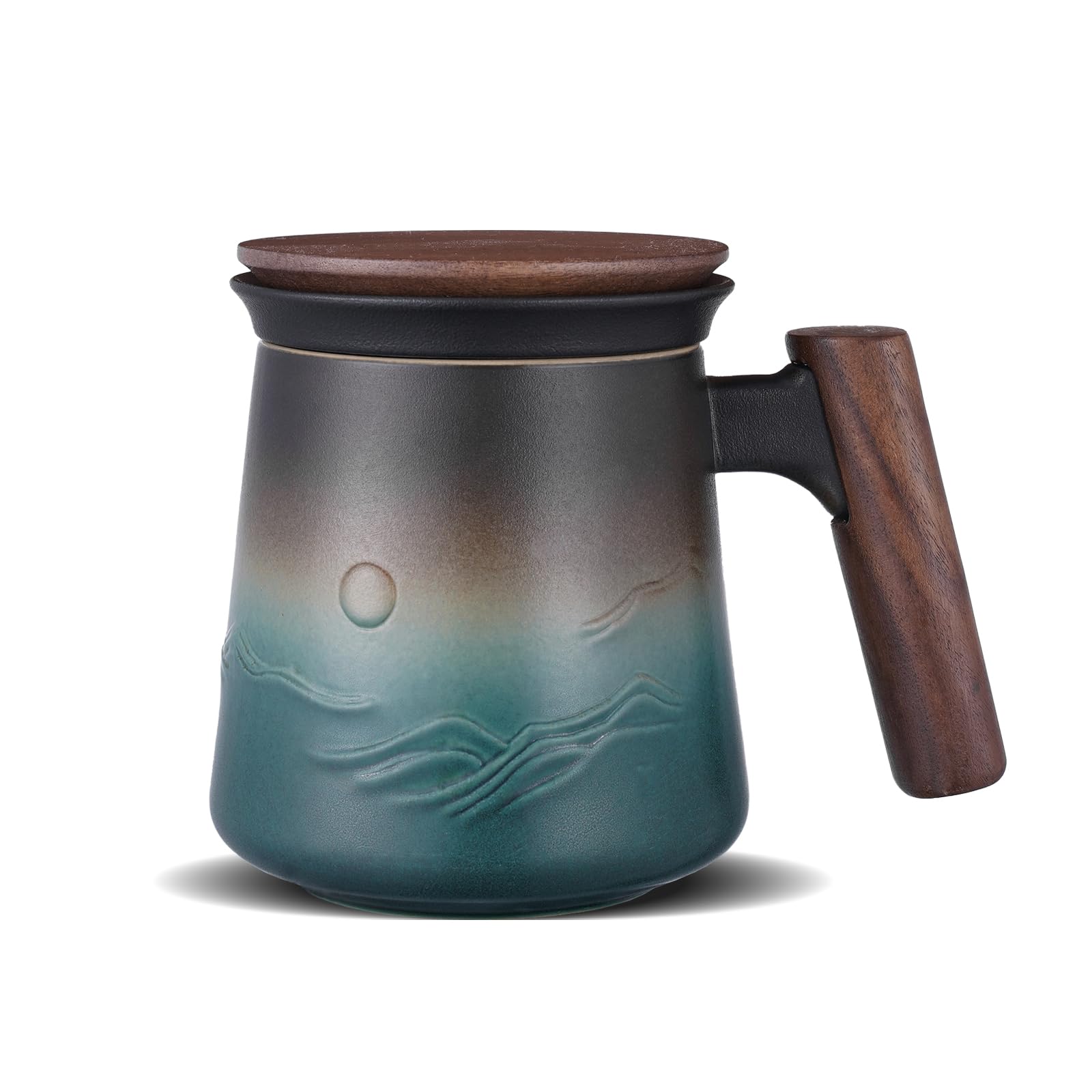 Ceramic Tea Mug with Infuser and Lid for Loose Leaf Tea Diffusers