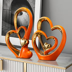 Double Heart Heart Ceramic Statue