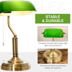 Banker's Table Lamps Set of 2 with Antique Bronze Tone Base