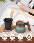 Ceramic Tea Mug with Infuser and Lid for Loose Leaf Tea Diffusers