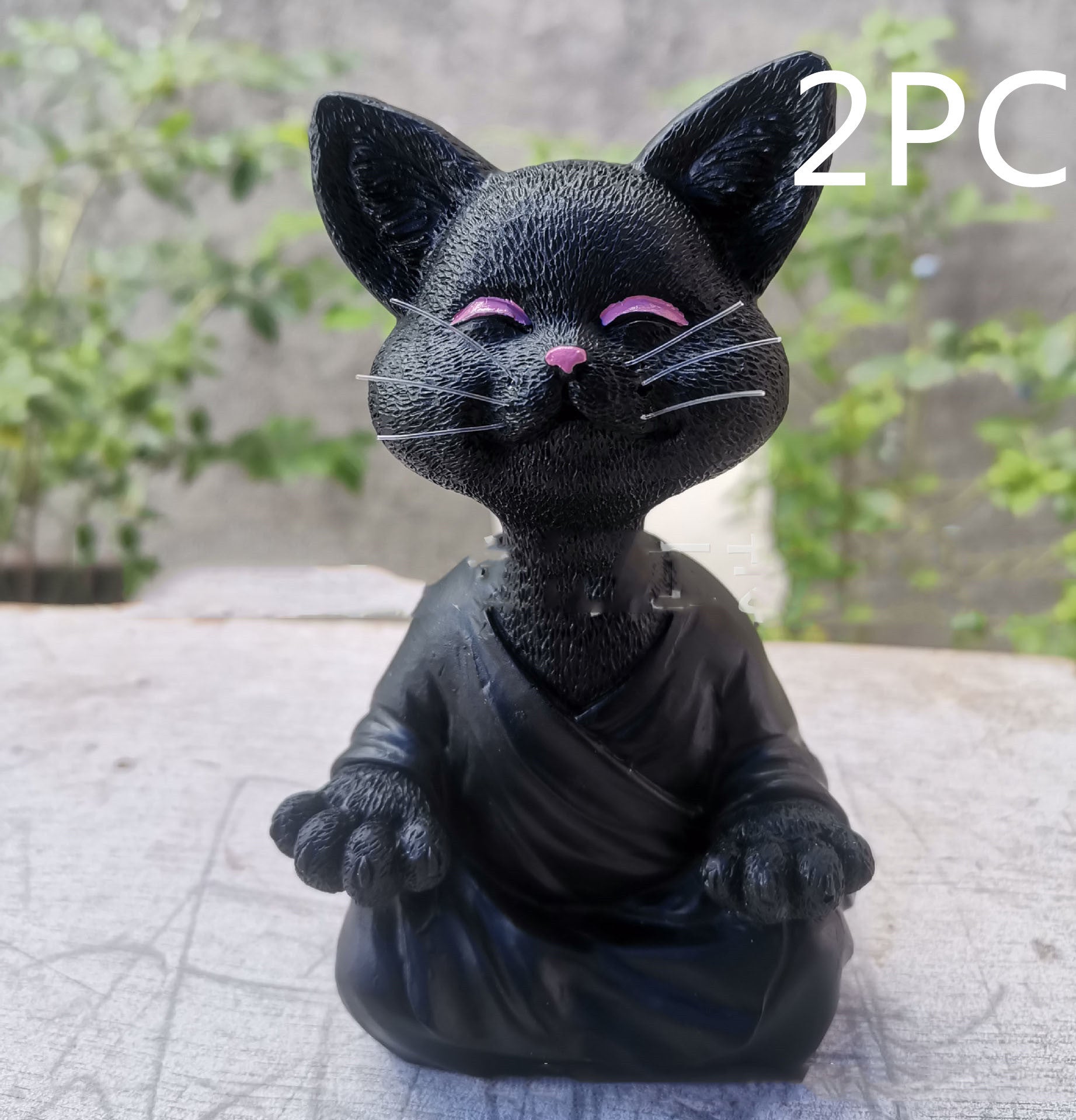 Buddha Cat Figurine, Collectible Happy Cat Decor, Meditation Yoga