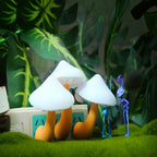Mushroom LED Lamp, Warm Light, Sensor, EU US Plug