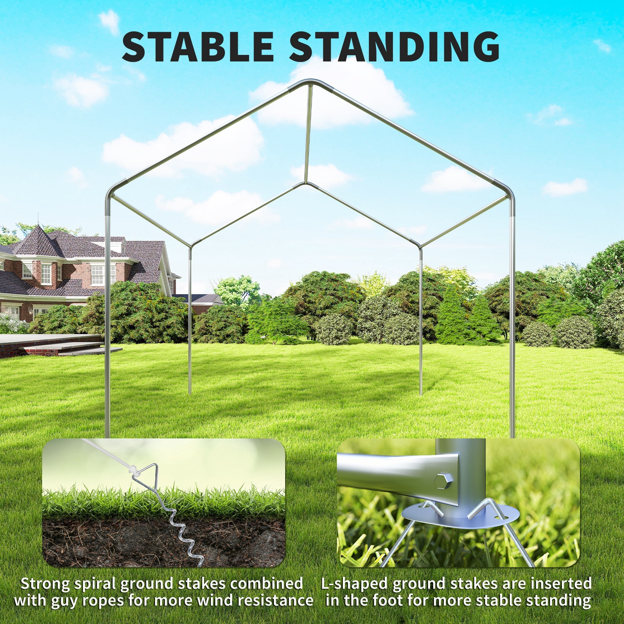 3 x 3 m Party Tent with Removable Sidewalls, 4 Zipped Doors | UV30+