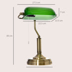 Banker's Table Lamps Set of 2 with Antique Bronze Tone Base