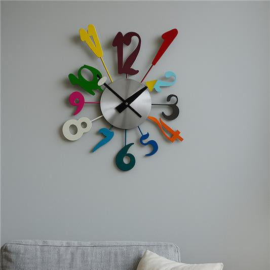 Multicolour Funky Numbers Decorative Wall Clock