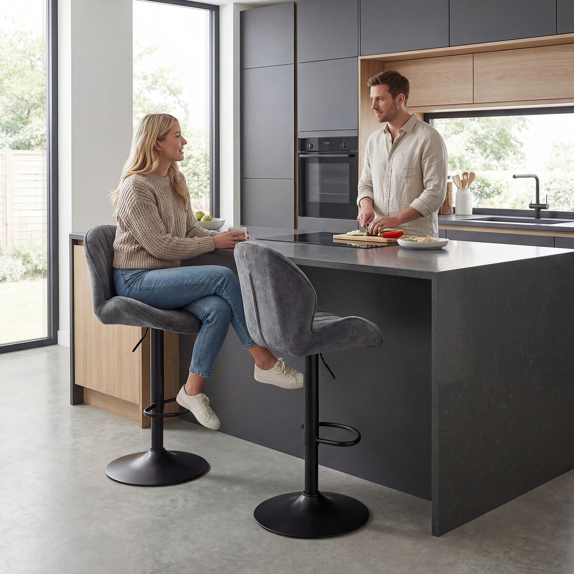 Adjustable Bar Stools for Kitchen Island - Set of 2