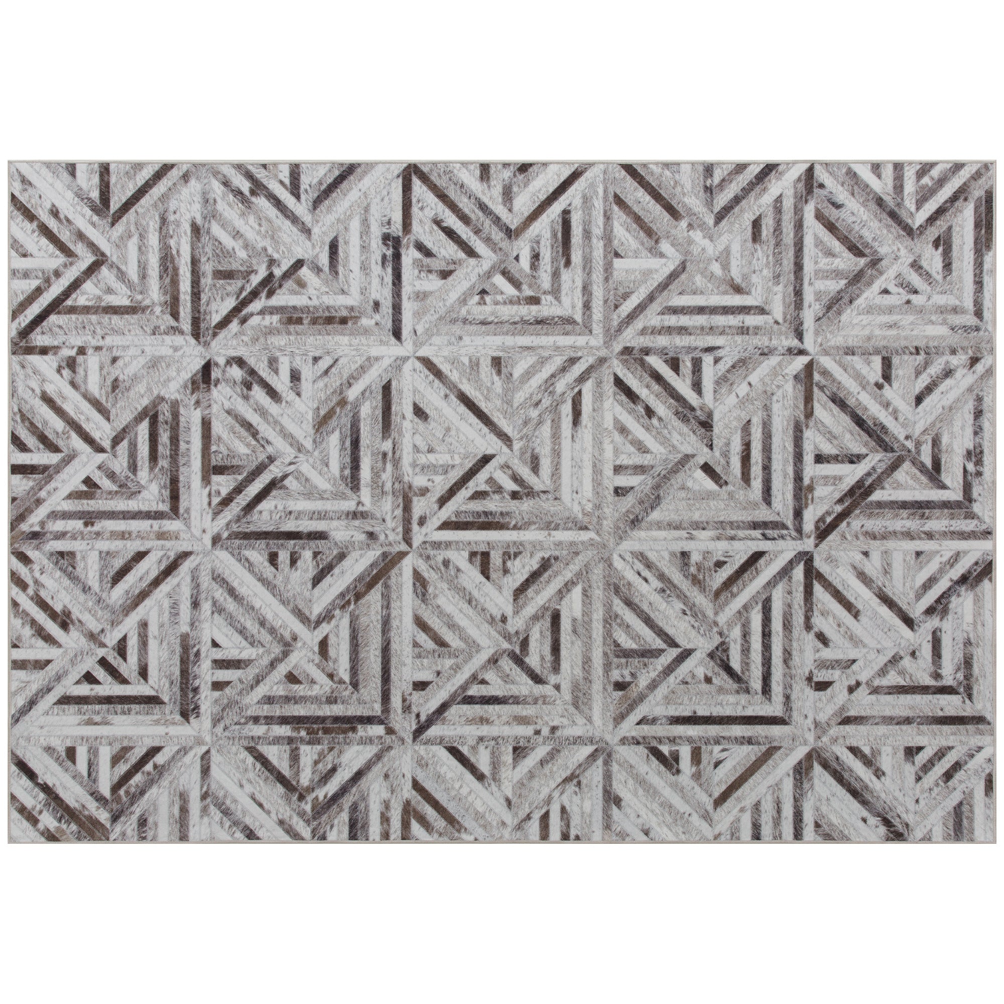 Modern Area Rug, Triangle Pattern Non-Slip Washable