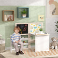 Kids Table and Chair Set with Storage, Whiteboard, Blackboard  for 3-8 Years