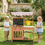 Kids Wooden Play Kitchen, for Age 3-6, Pink