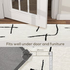 Modern Fluffy Area Rug, Geometric Pattern Washable Rug