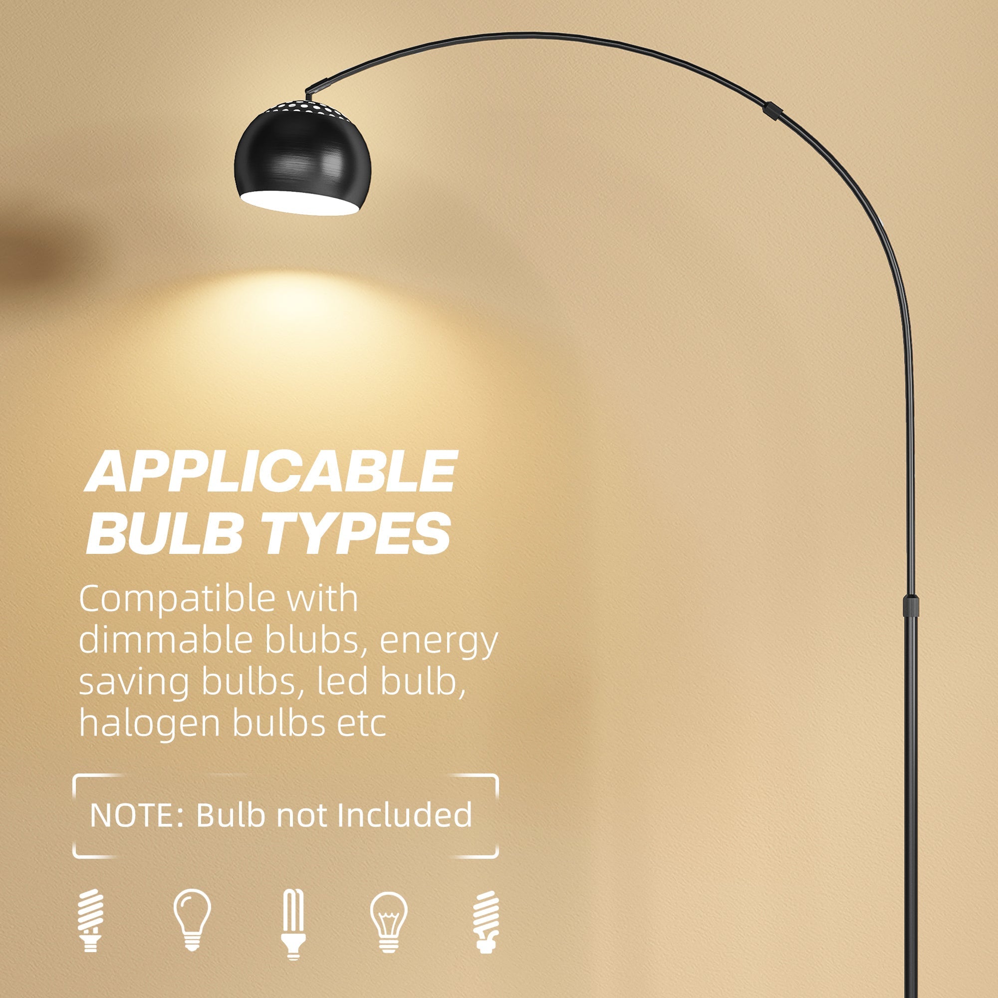 Arc Floor Lamp, Modern Adjustable Standing