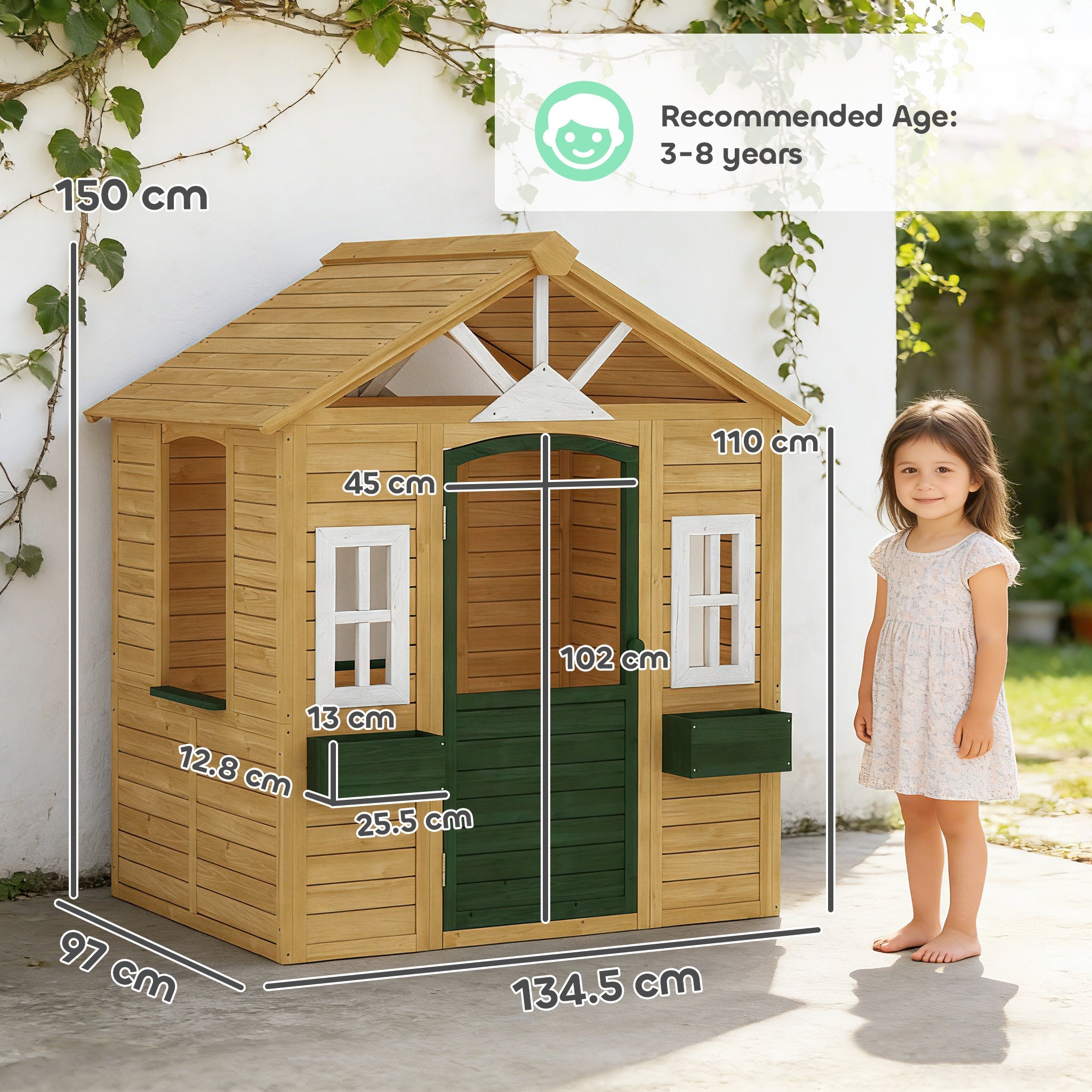 Outdoor Wooden Wendy House, Playhouse