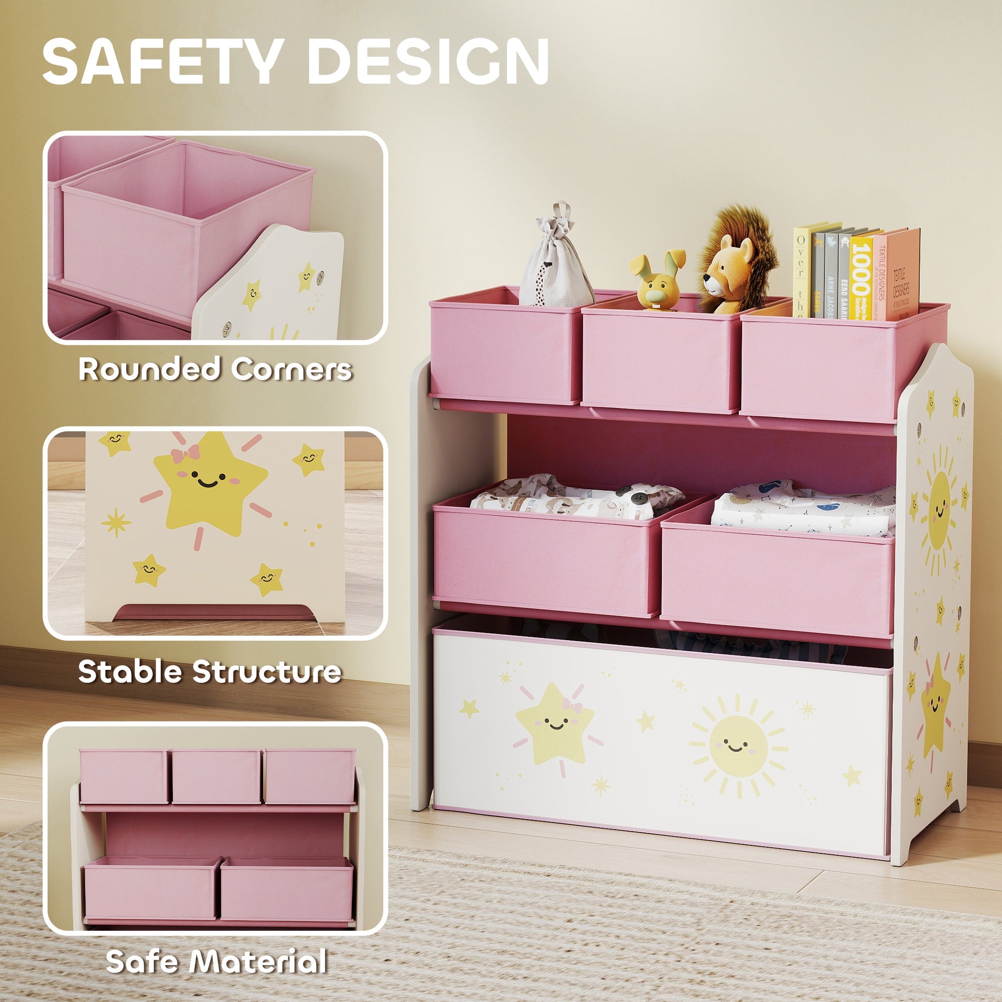 Kids Toy Storage Units, 3-Tier