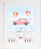 The Flying Pink Black Cab of London, personalised