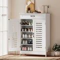 Shoe Cabinet with Louvered Doors