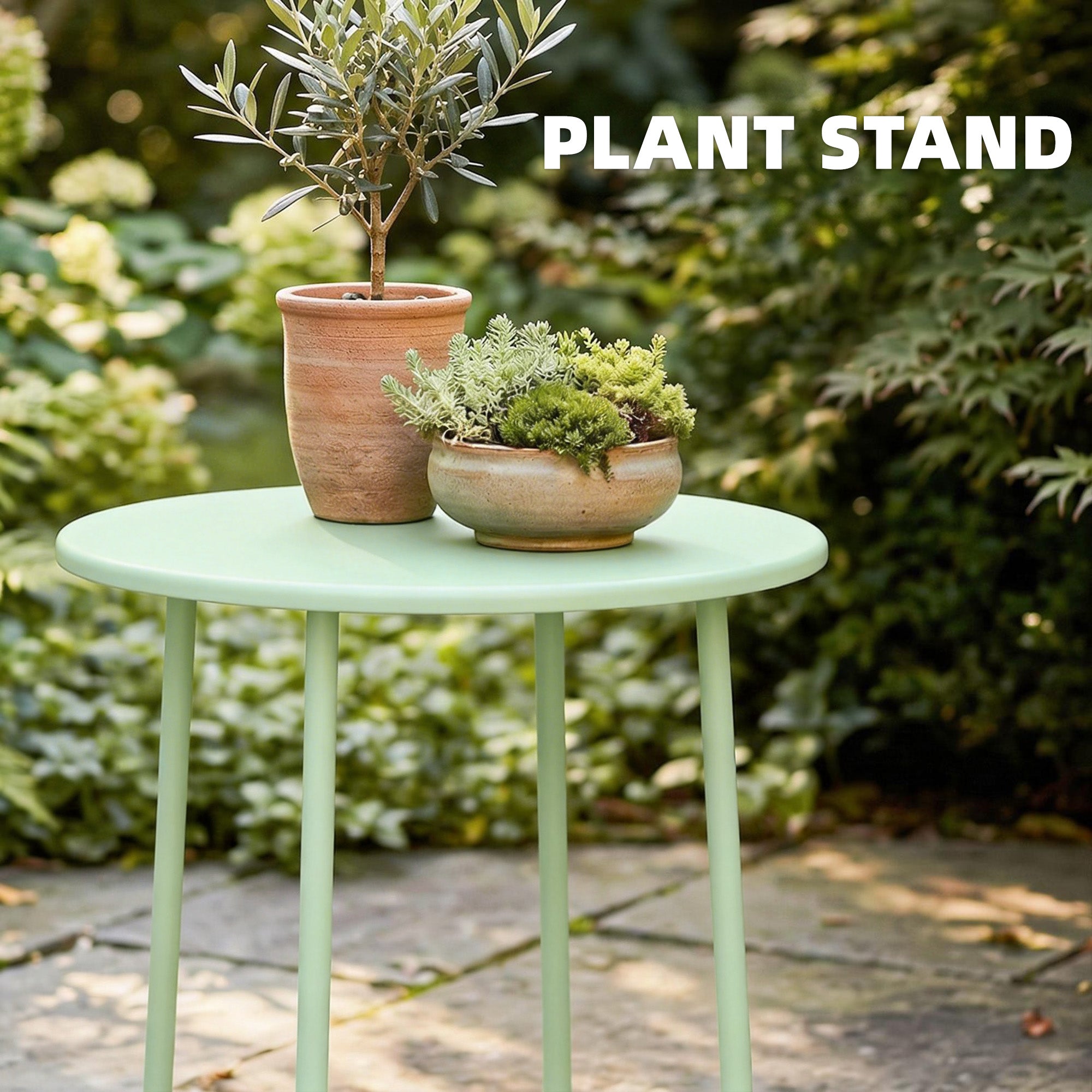 Round Garden Side Table, Metal