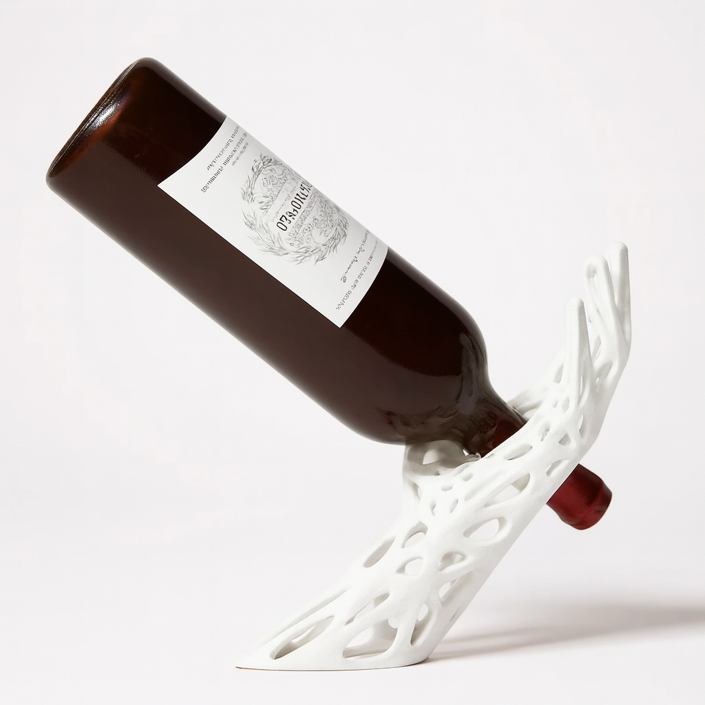Gravity-Defying Wine Bottle Holder