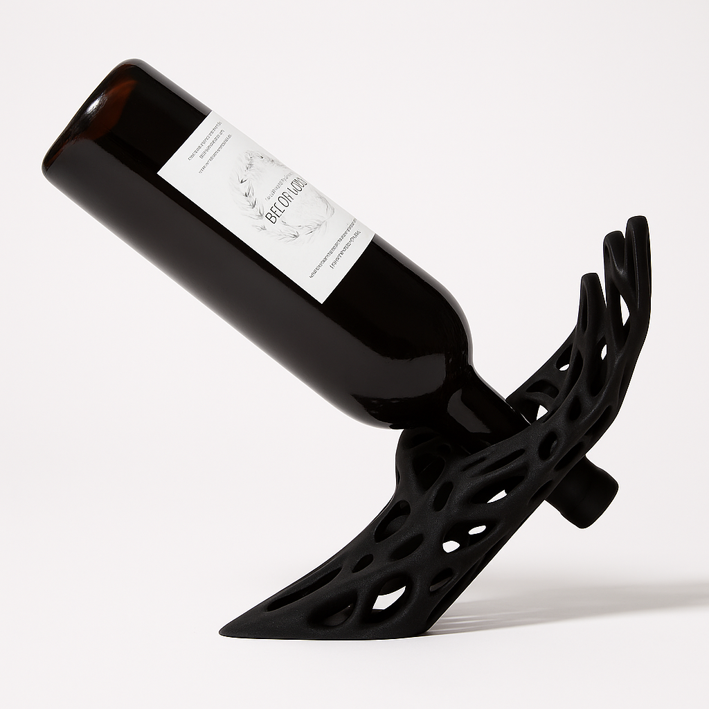 Gravity-Defying Wine Bottle Holder