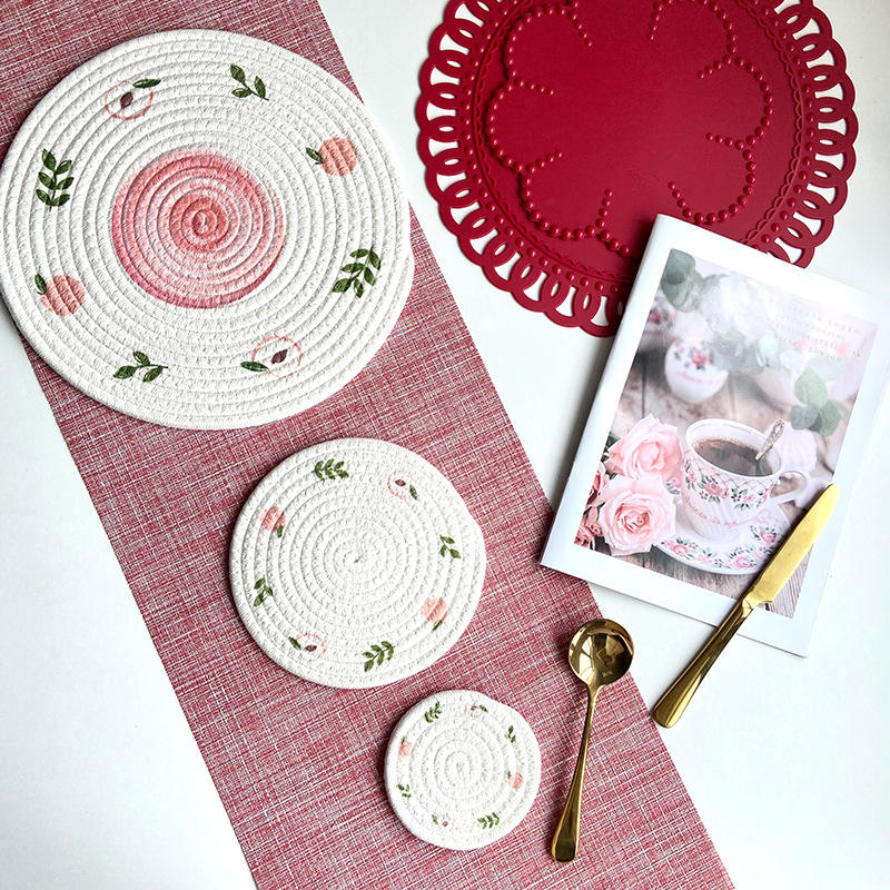 Colourful Round Cotton Placemats & Coasters