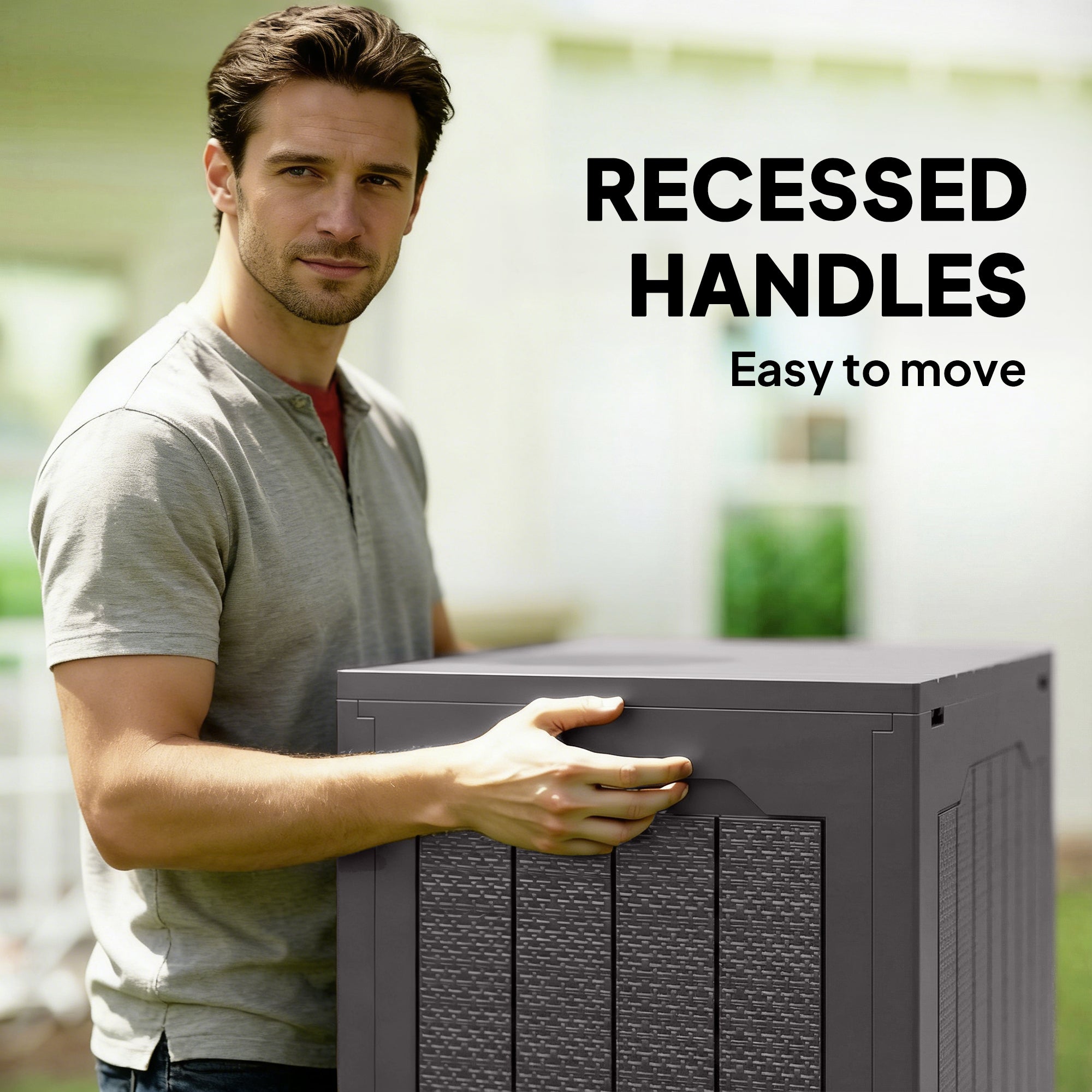 93L Plastic Outdoor Garden Storage Container with Handles, Waterproof