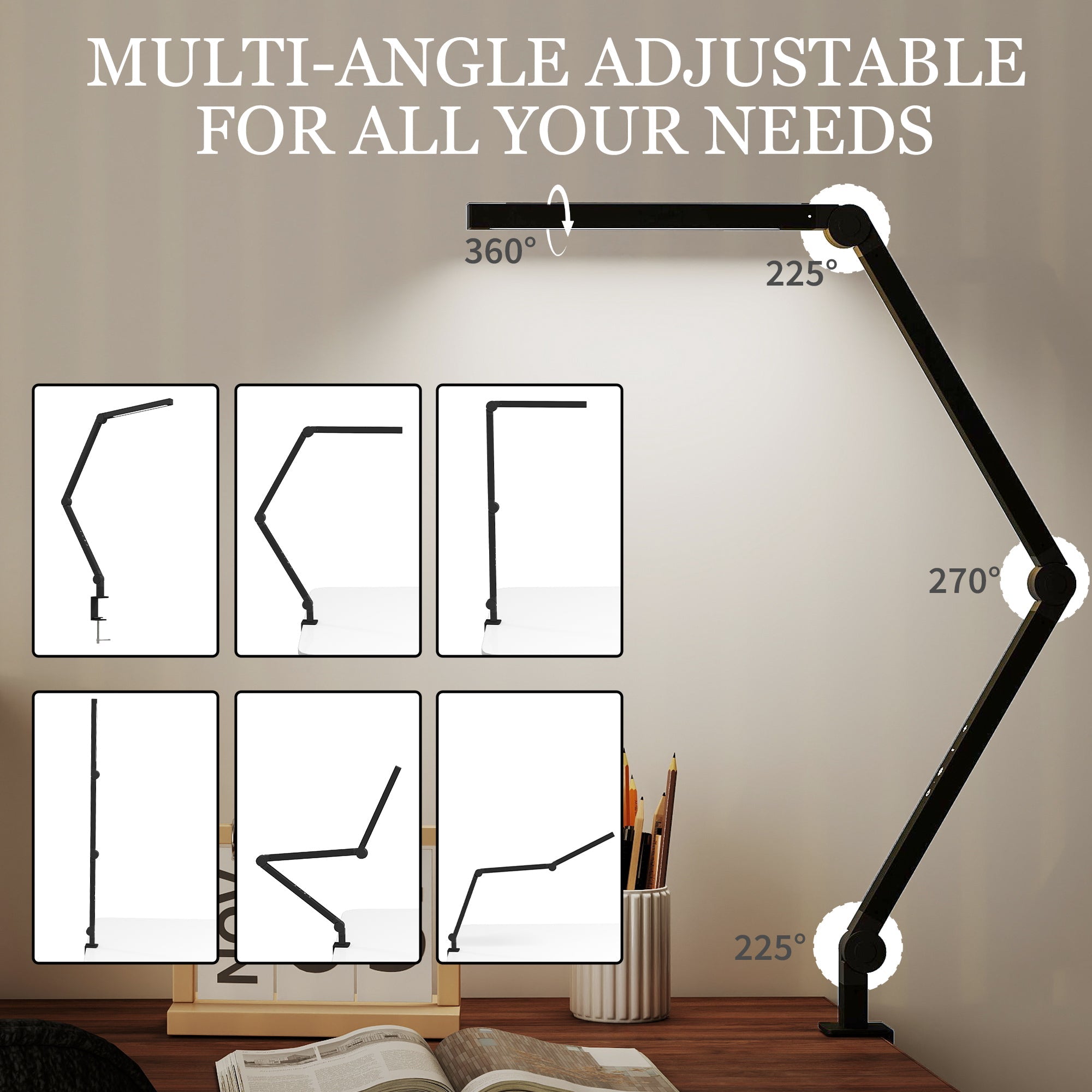 Adjustable Dimmable LED Desk Lamp with 2 Colour Modes & 5 Brightness Levels