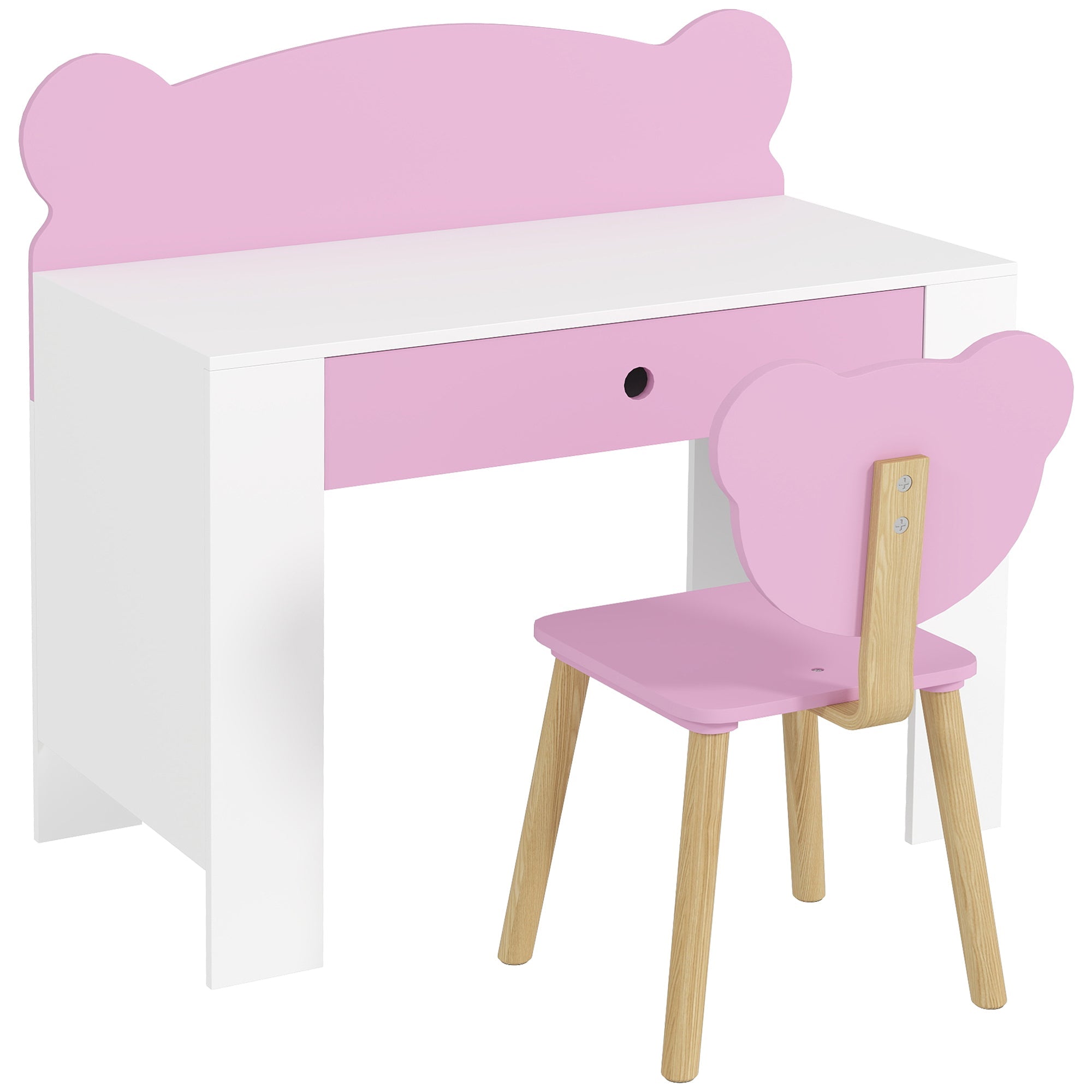 Kids Desk and Chair Set with Drawer, 3-8 years old